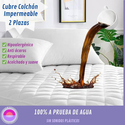 Cubre Colchón Hipoalergénico🫶100%Impermeable 💦 2 PLAZAS