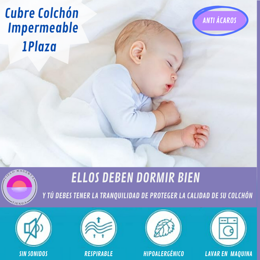 Cubre Colchón Hipoalergénico🫶100%Impermeable 💦 1 PLAZA